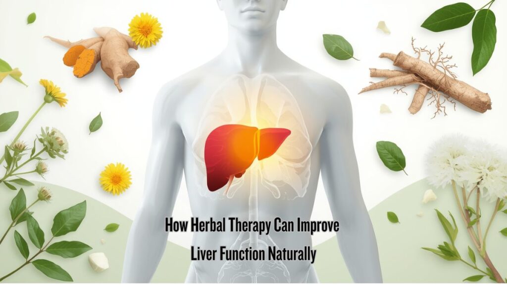 Herbal therapy with turmeric, milk thistle, and dandelion supporting natural liver function